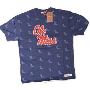 Mitchell & Ness Ole Miss t-shirt size medium blue
